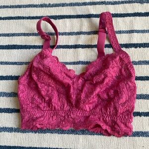 Cosabella Never Say Never Curvy Sweetie Bralette. Size S. Raspberry Rose…